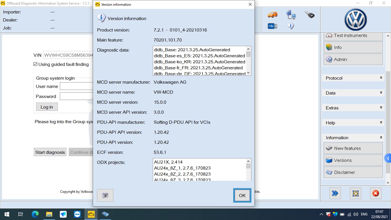 ODI-S Software V7.21 VW Audi Elsawin 6.0 Vag ETKA 8.3 ODI-S Engineer Software V12.1 Installed In HDD/SSD