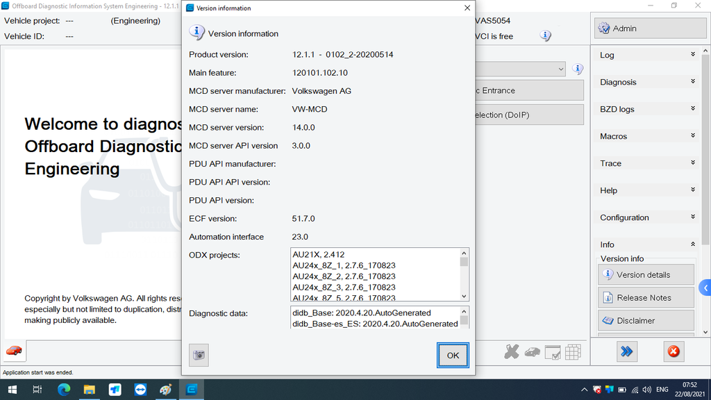 برنامج ODI-S V7.21 VW Audi Elsawin 6.0 Vag ETKA 8.3 برنامج ODI-S Engineer V12.1 مثبت على القرص الصلب/SSD