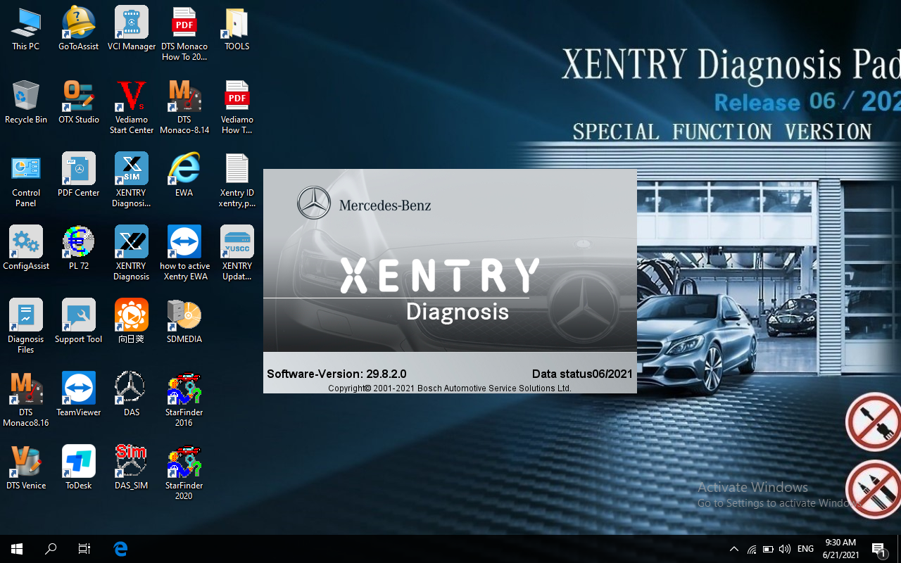 OEM C6 XENTRY Software V2021.06 Display