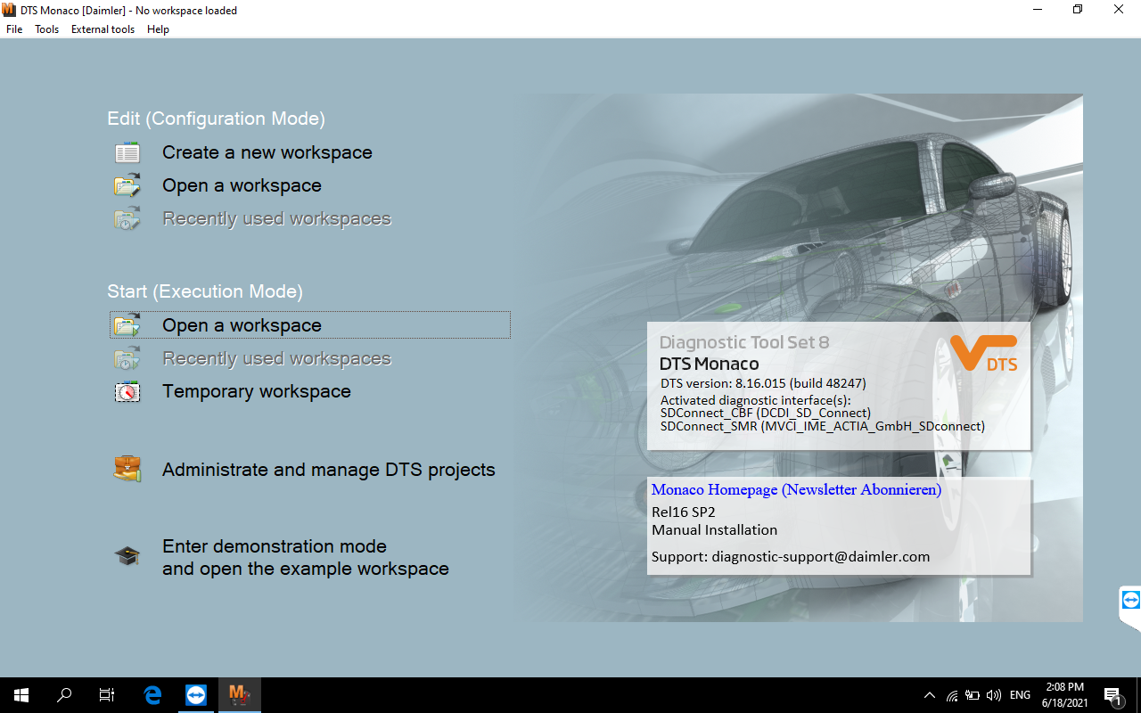 OEM C6 XENTRY Software V2021.06 Display