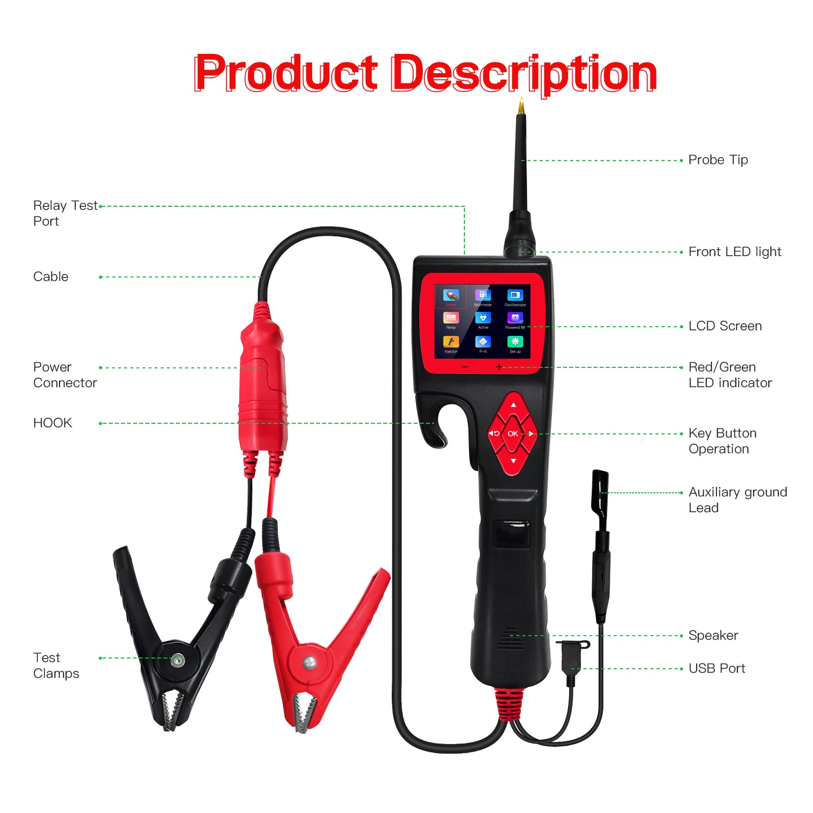 P200 Powerful Probe Hook Intelligent Circuit Analyzer