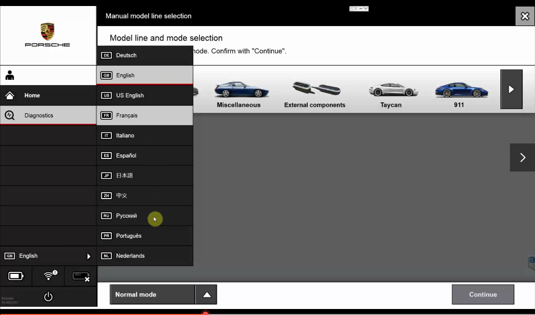 Piwis III V40.000.017 Software Display