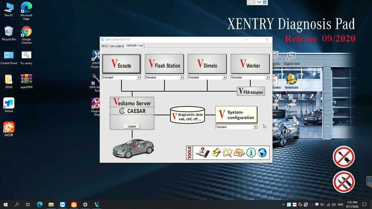 V2020.09 Xentry Software Display