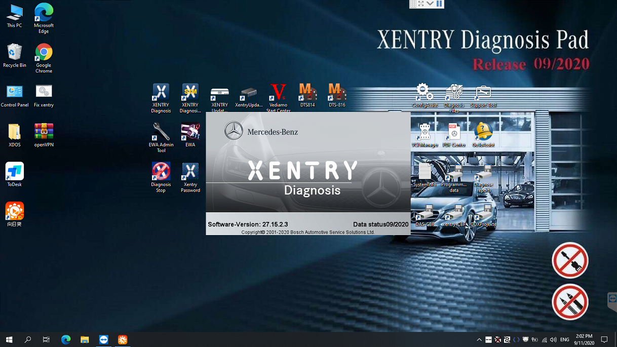 V2020.09 Xentry Software Display