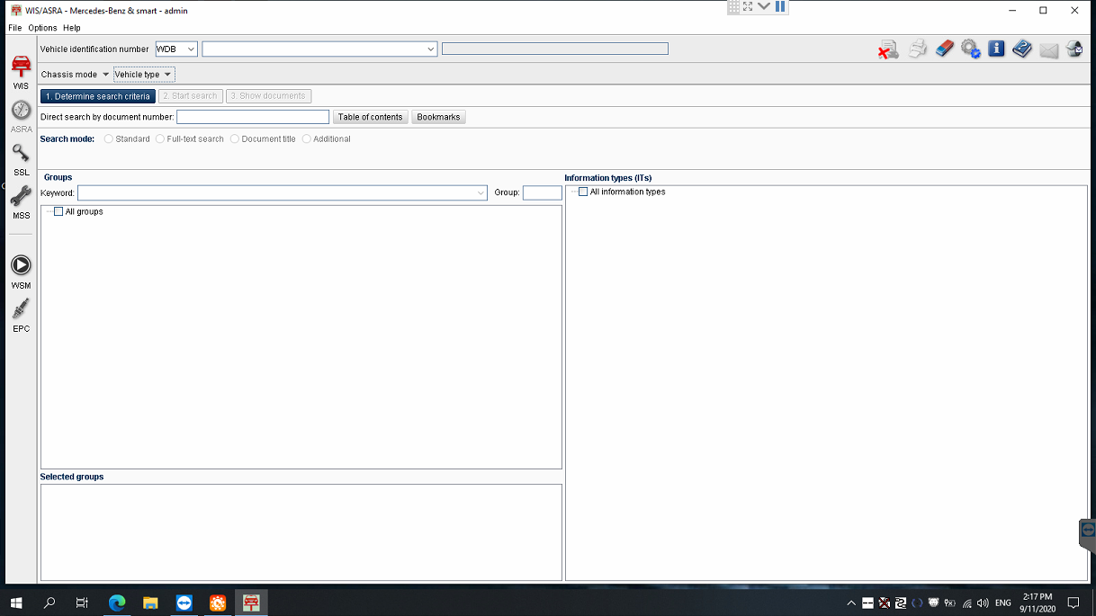 V2020.09 Xentry Software Display