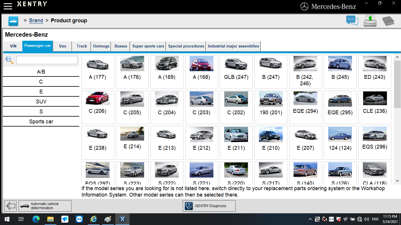 V2021.06 Xentry Software Display