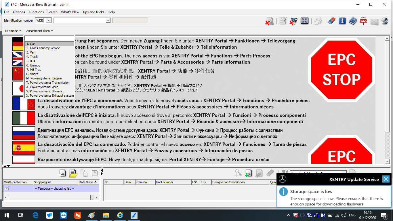 MB Star Diagnostic Xentry Software V2020.12 Version Win10 64bit System Installed HDD/SSD for Mercedes