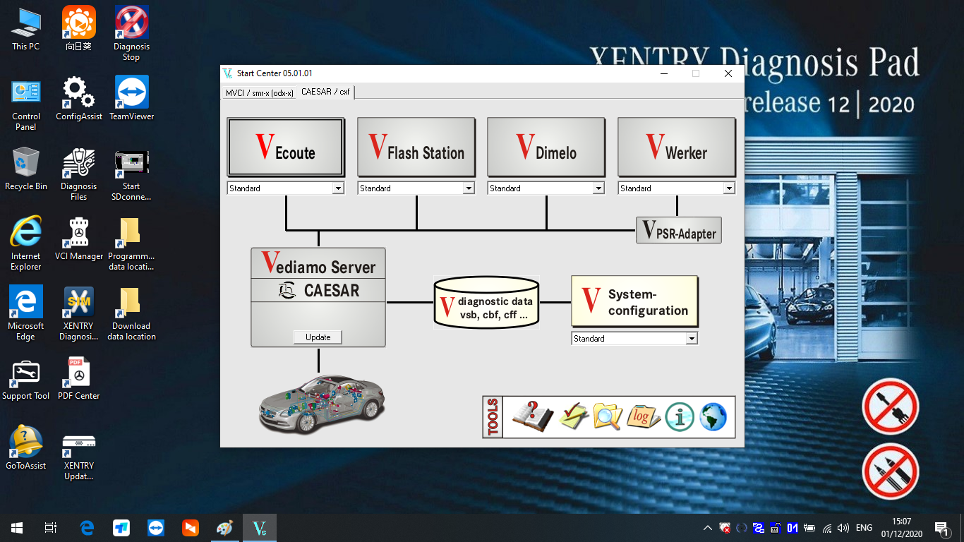 MB Star Diagnostic Xentry Software V2020.12 Version Win10 64bit System Installed HDD/SSD for Mercedes