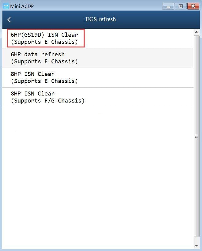 Yanhua Mini ACDP Module17 BMW E series 6HP (GS19D) Reset
