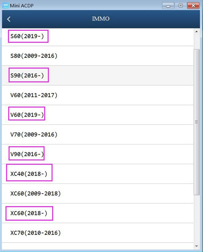 Yanhua Mini ACDP Module20 for Newer Volvo CEM Key Programming