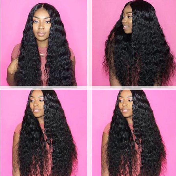 deep wave human hair lace front wigs