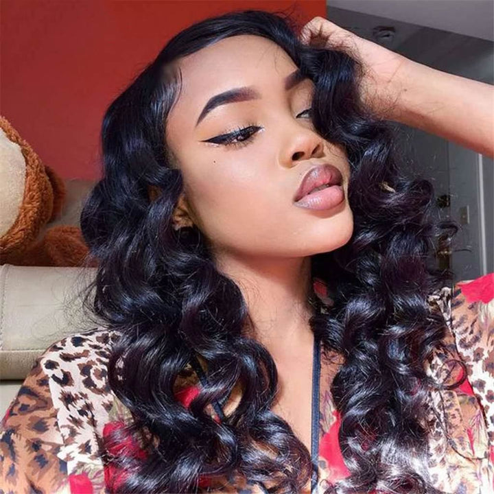 loose wave human hair bundles with closure