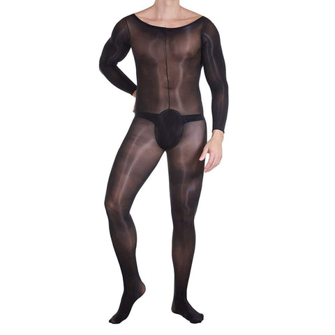 Men Glossy Oild Full Bodystocking