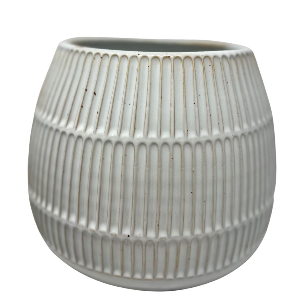 Large White-Speckled Column Planter