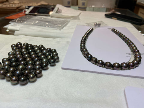 multicolor tahitian black pearl necklace