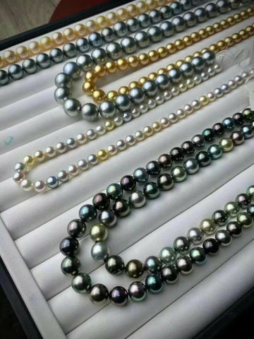 different luster pearl neckclaces