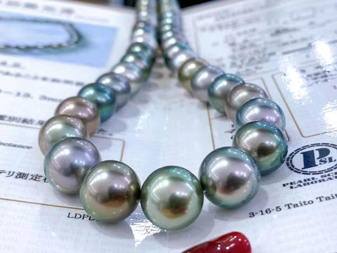大溪地极光皇后aurora queen multicolored Tahitian pearl necklace
