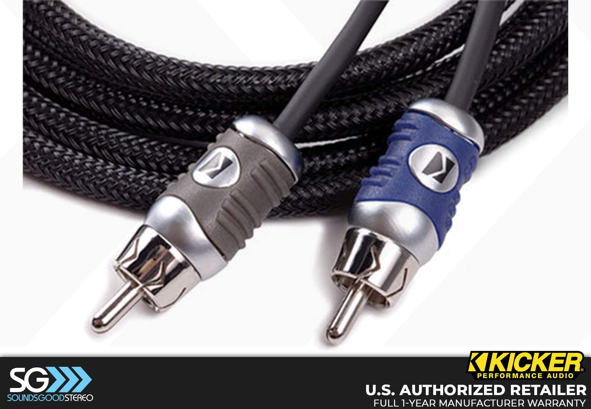 Kicker 46QI22 Q-Series 2-Meter 2-channel Balanced RCA Cable Interconnects