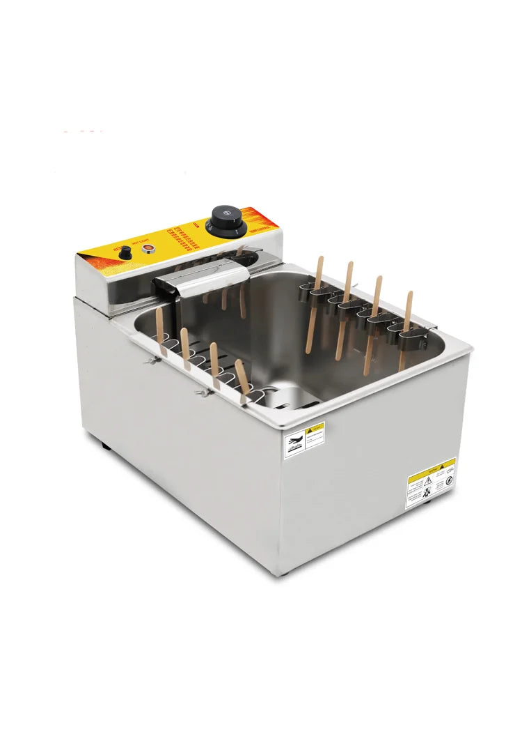 Commercial Automatic Cheese Hot dog Sticks Fryer 12L Large Capacity 110V Electric Deep Hot Corn Dog Fryer  with stainless steel