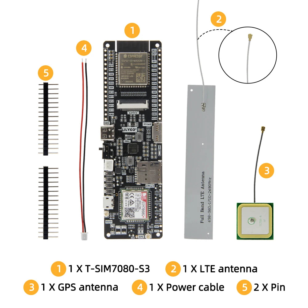 LILYGO? T-SIM7080G-S3 ESP32-S3 SIM7080 Development Board Supports Cat-M NB-Iot WIFI Bluetooth 5.0 With GPS Flash 16MB PSRAM 8MB