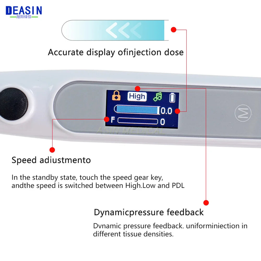 Dental Oral Anesthesia Injector Portable Painless Wireless Local Anesthesia with Operable LCD Display Chargeable & suction back