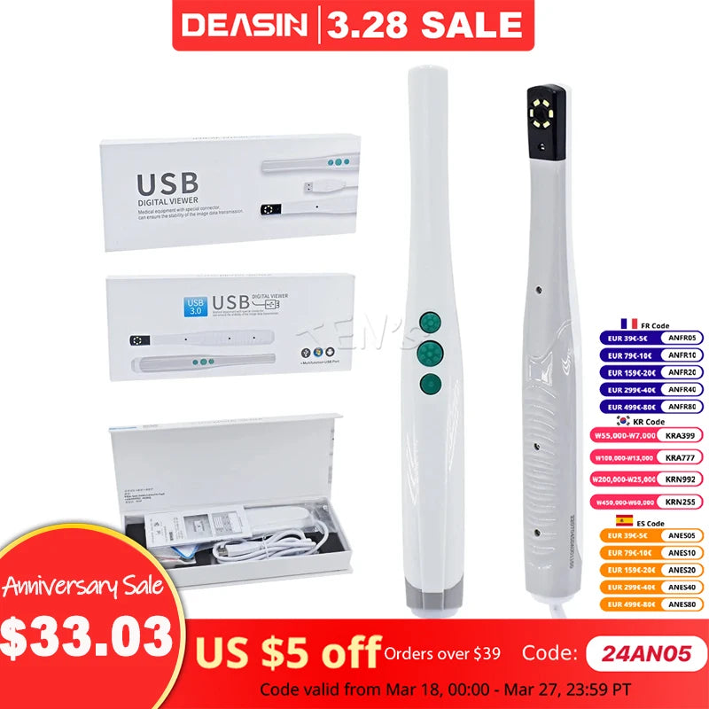 Oral Dental USB Intraoral Camera Endoscope 6 Led Light Home USB Camera Teeth Photo Shoot