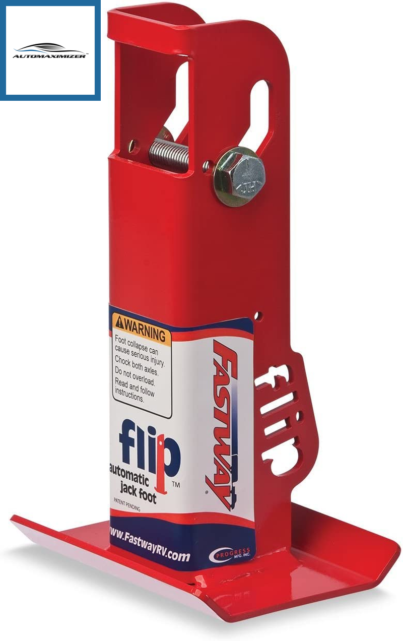 Fastway Flip 88-00-6500 Trailer Tongue Automatic Fold-Up Jack Foot Plate--6 Inch Extension (2-Inch Inner Jack Tube), 2 1/4 Inch , RED