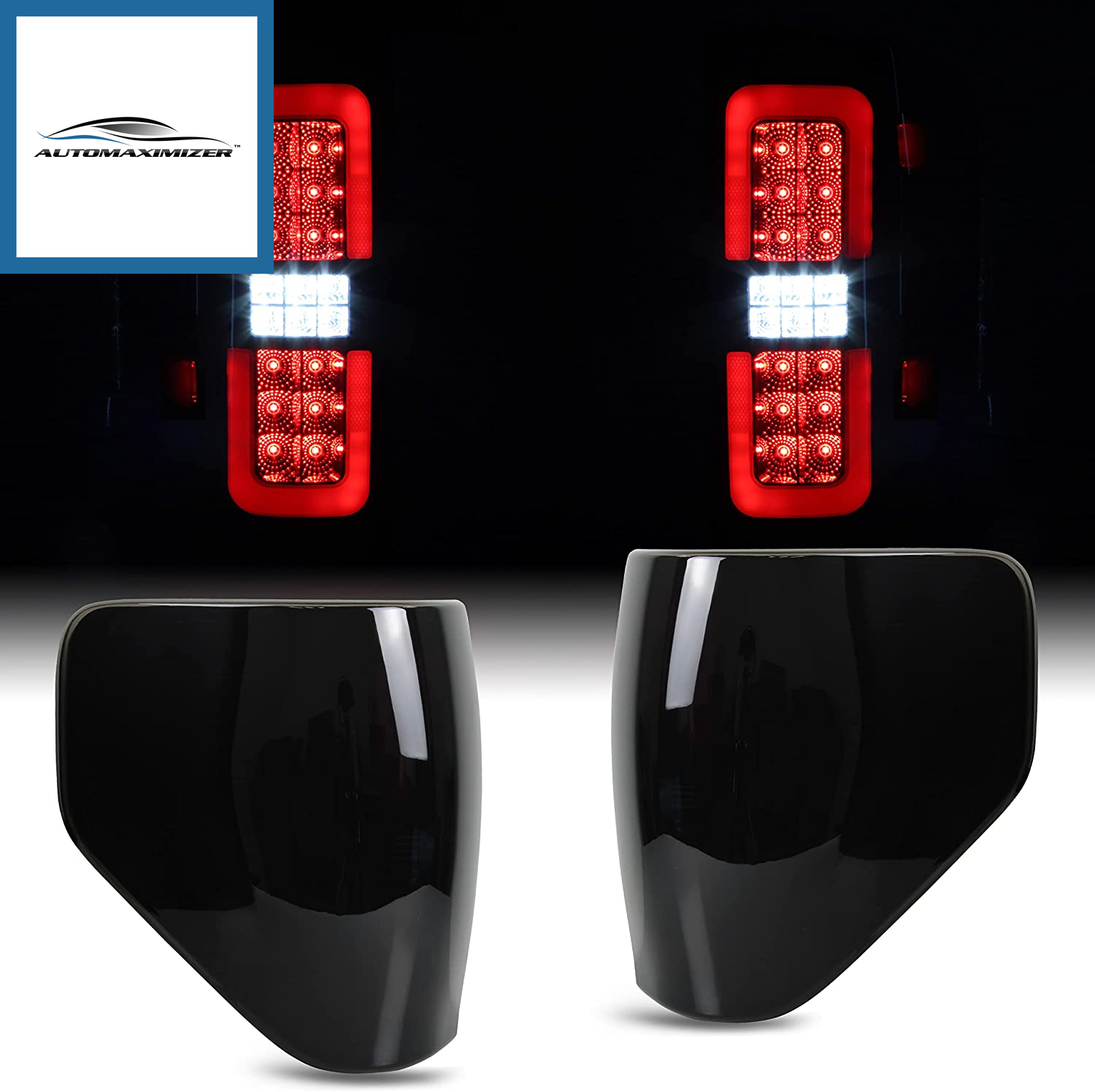 LED Tail Lights for Ford F150 09-14, New Upgrade Black Full LED Taillights Rear Brake Stop Lamps for Ford F-150 2009-2014 Accessories (2PCS, Passenger & Driver Side)