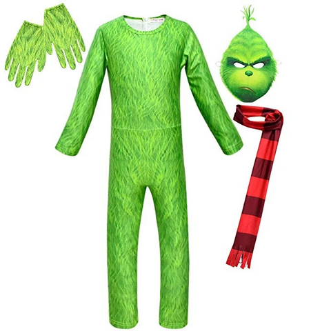 Kids The Grinch Costume Jumpsuit