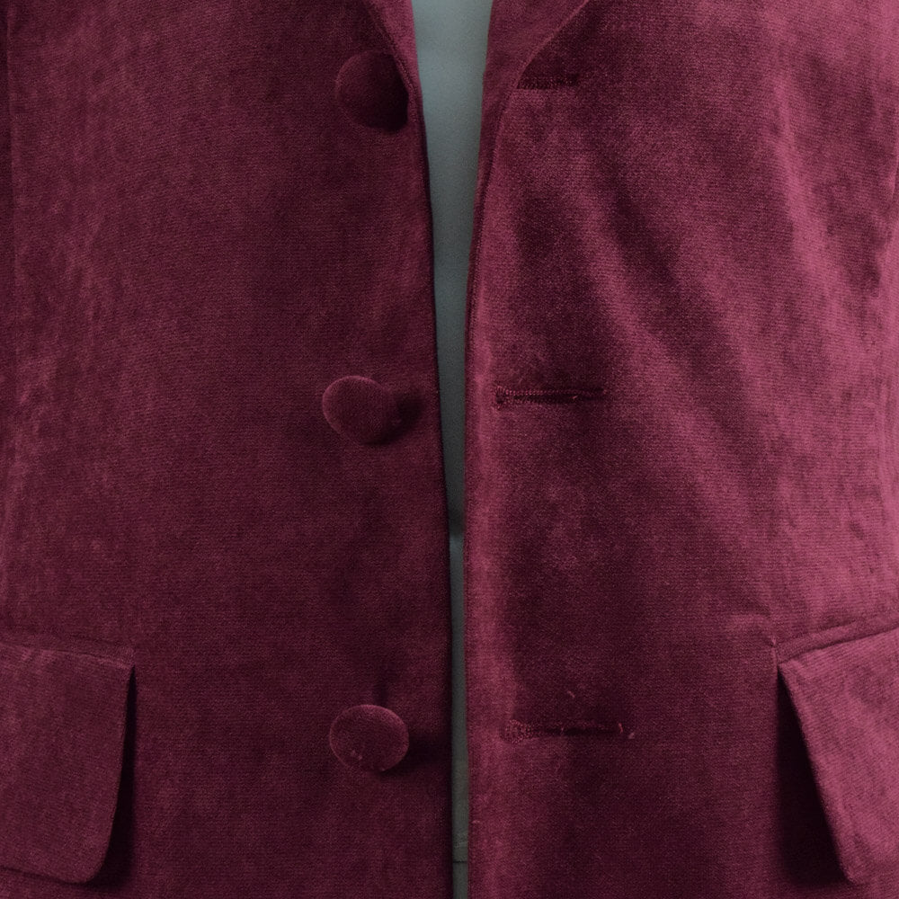 Dr. Fourth 4th Doctor Velvet Trench Coat Burgundy Cosplay Costume