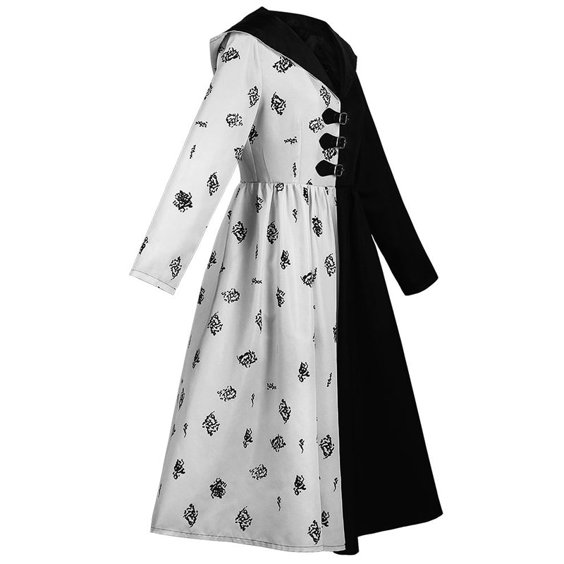 Cruella Costumes 2021 Easy Cosplay Cruella de Vil Halloween Women Costumes(Simply Version)