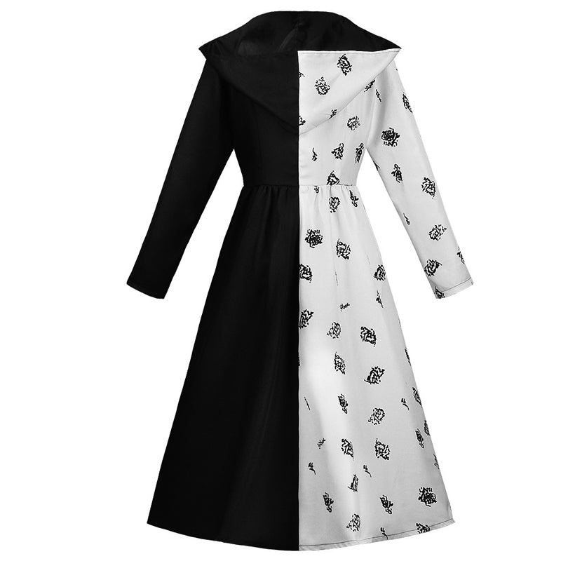 Cruella Costumes 2021 Easy Cosplay Cruella de Vil Halloween Women Costumes(Simply Version)