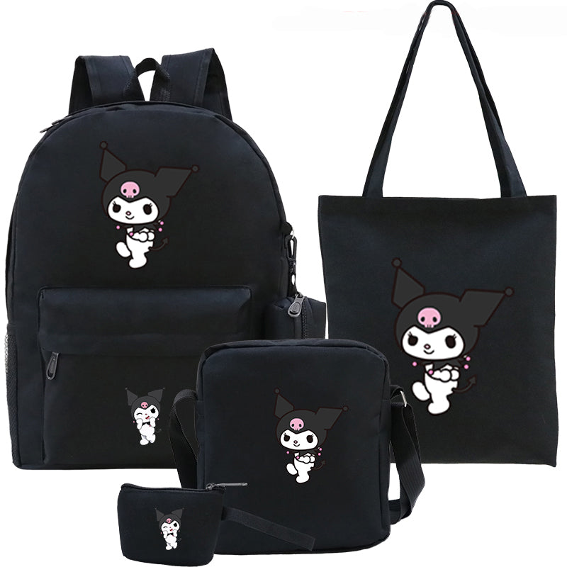 Kuromi Backpack 3 Pieces Print Pattern School Bag Lunchbox Pencil Bag Boys Girls