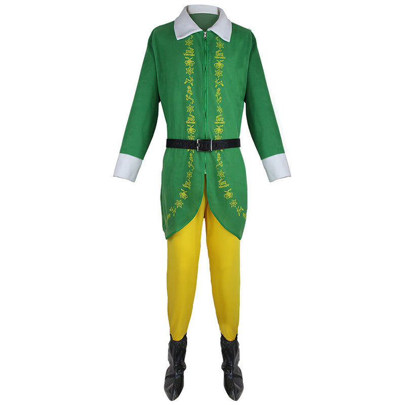 Men Christmas Costume Christmas Elf Green Outfit Holiday Patry Suit