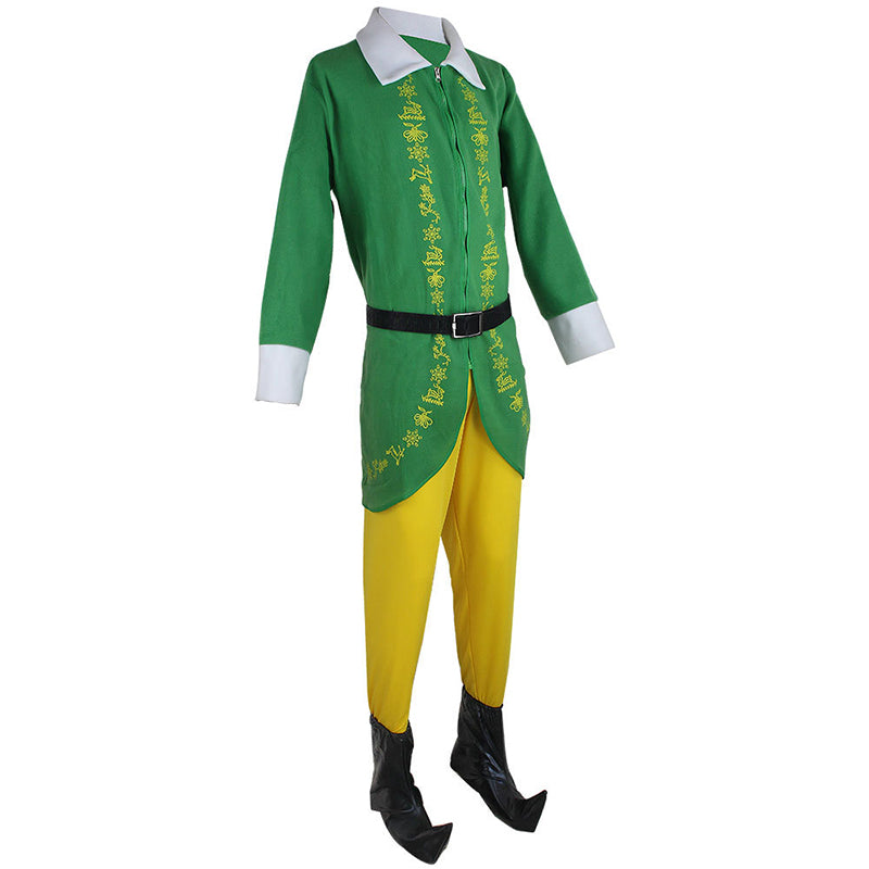 Men Christmas Costume Christmas Elf Green Outfit Holiday Patry Suit