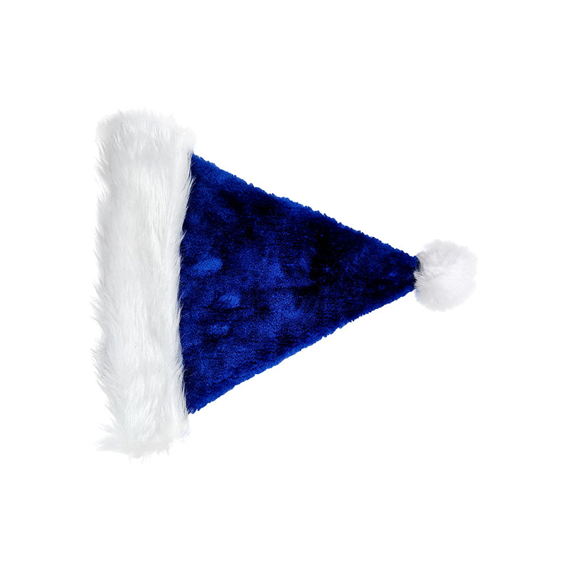 Christmas Hat Santa Hat Blue Velvet Classic Christmas New Year Party Hat(4 pieces)