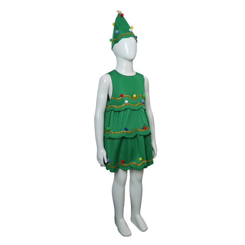 Christmas Costume Christmas Tree Dress For Girls Holiday Party Suit