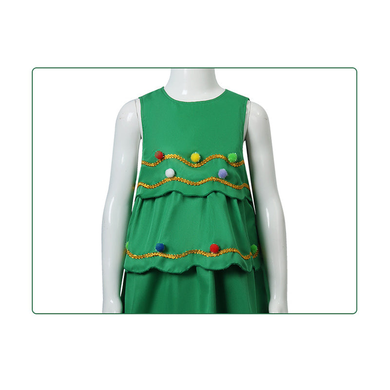 Christmas Costume Christmas Tree Dress For Girls Holiday Party Suit