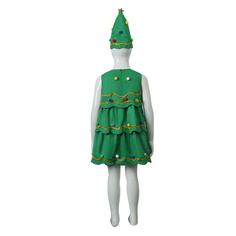 Christmas Costume Christmas Tree Dress For Girls Holiday Party Suit