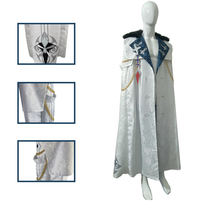 Genshin Impact Fatui Harbingers Cosplay Costumes Anime Japanese Suit Cloak Tartaglia Scarf