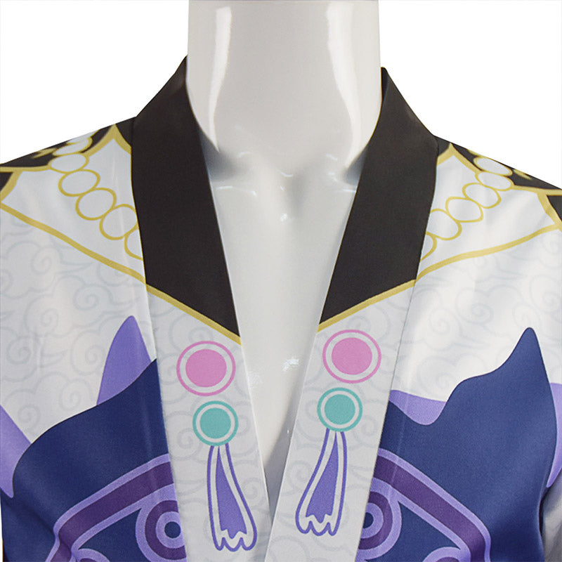 Genshin Impact Keqing Cosplay Summer Kimono Purple Cardigan Coat Shawl Cloak