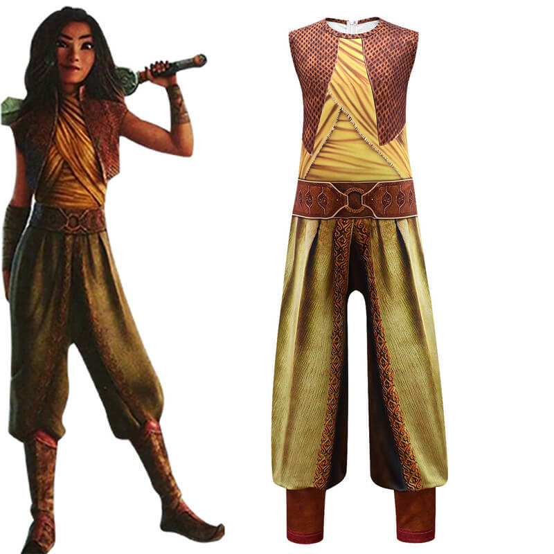 Raya And The Last Dragon Raya Costume Halloween Jumpsuit Kids Halloween Costume