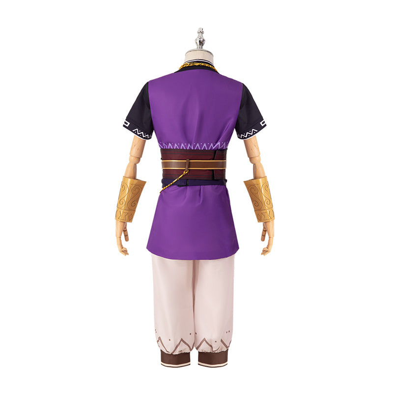 Genshin Impact Liben Cosplay Costume Gameplay NPC Genshin Purple Suit