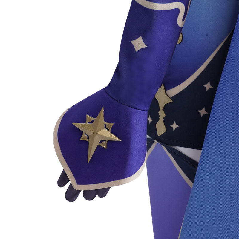 Genshin Impact Mona Megistus Cosplay Costume Anime Astrologist Purple Uniform Halloween Party Dress