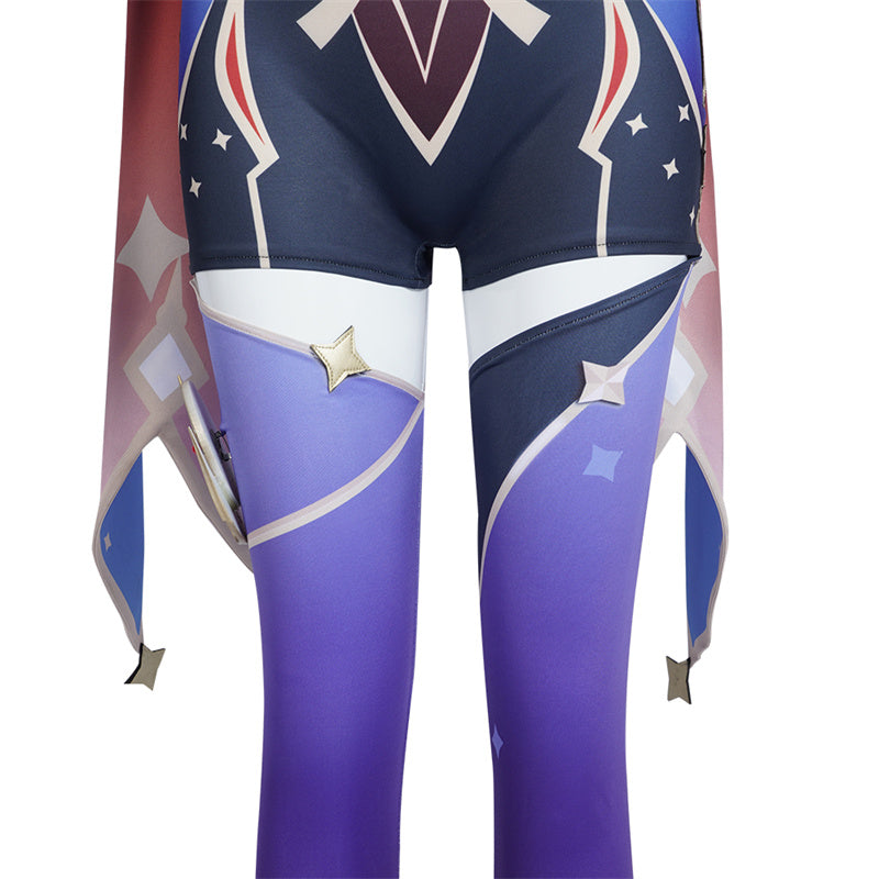 Genshin Impact Mona Megistus Cosplay Costume Anime Astrologist Purple Uniform Halloween Party Dress