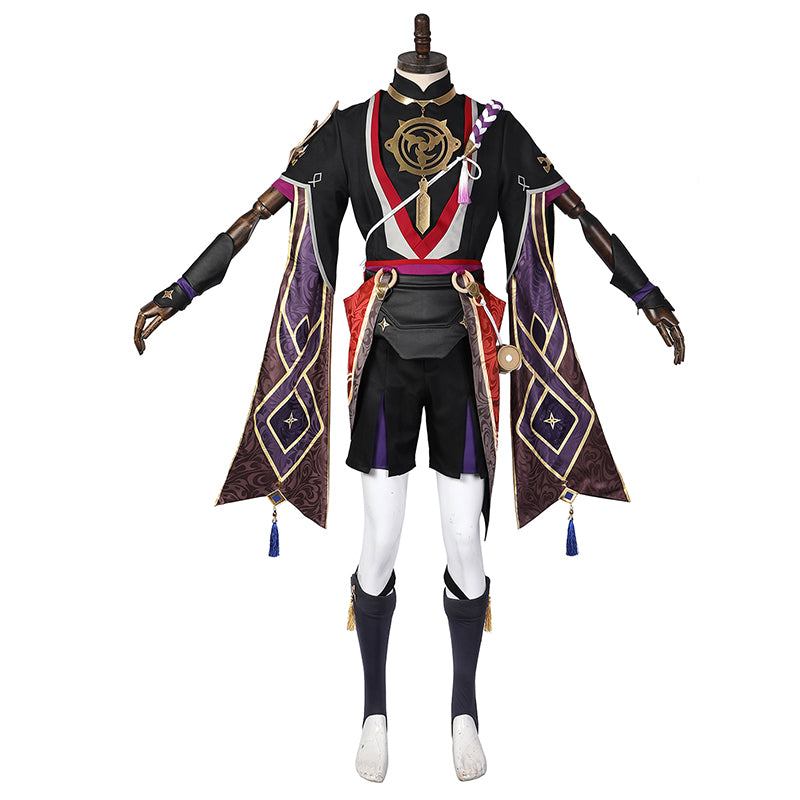 Scaramouche Cosplay Genshin Impact Costume Game Suit Japanese Wooden Shoes