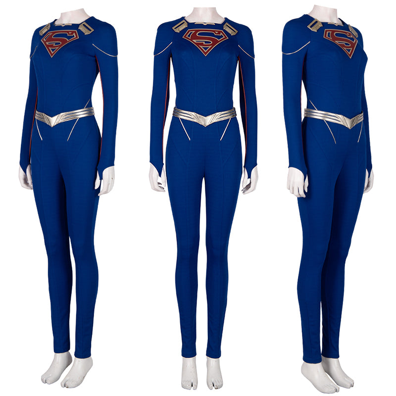 Supergirl Season 5 Kara Zor-El Cosplay Costume Superhero Jumpsuit With Cloak