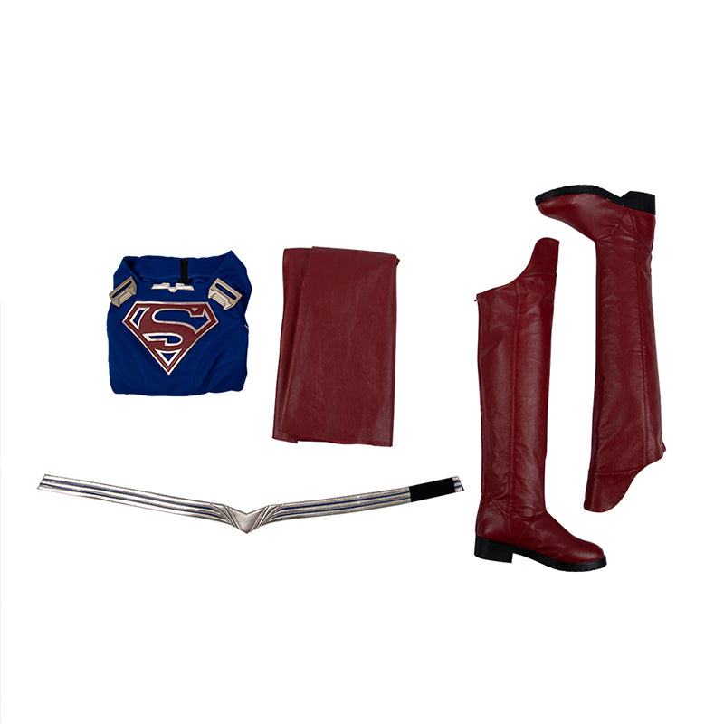 Supergirl Season 5 Kara Zor-El Cosplay Costume Superhero Jumpsuit With Cloak