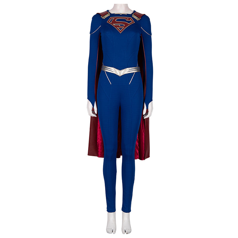 Supergirl Season 5 Kara Zor-El Cosplay Costume Superhero Jumpsuit With Cloak