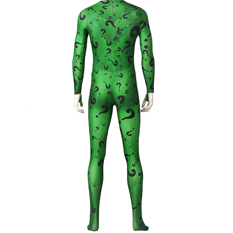 Batman Forever The Riddler Cosplay Costume Jim Carrey Riddler Costume Green Bodysuit